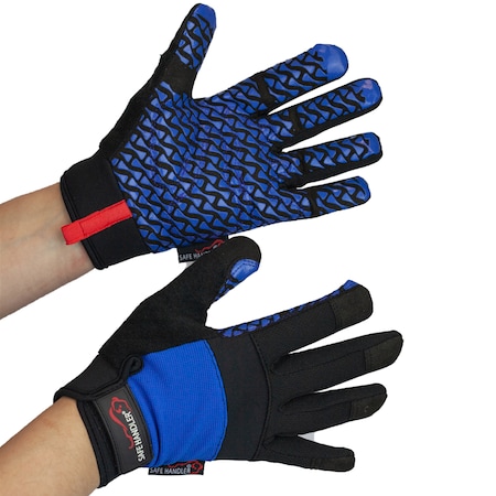 Safe Handler Gloves, Blue/Black, Large/X-Large,  BLSH-MSRG-14-LXL1B